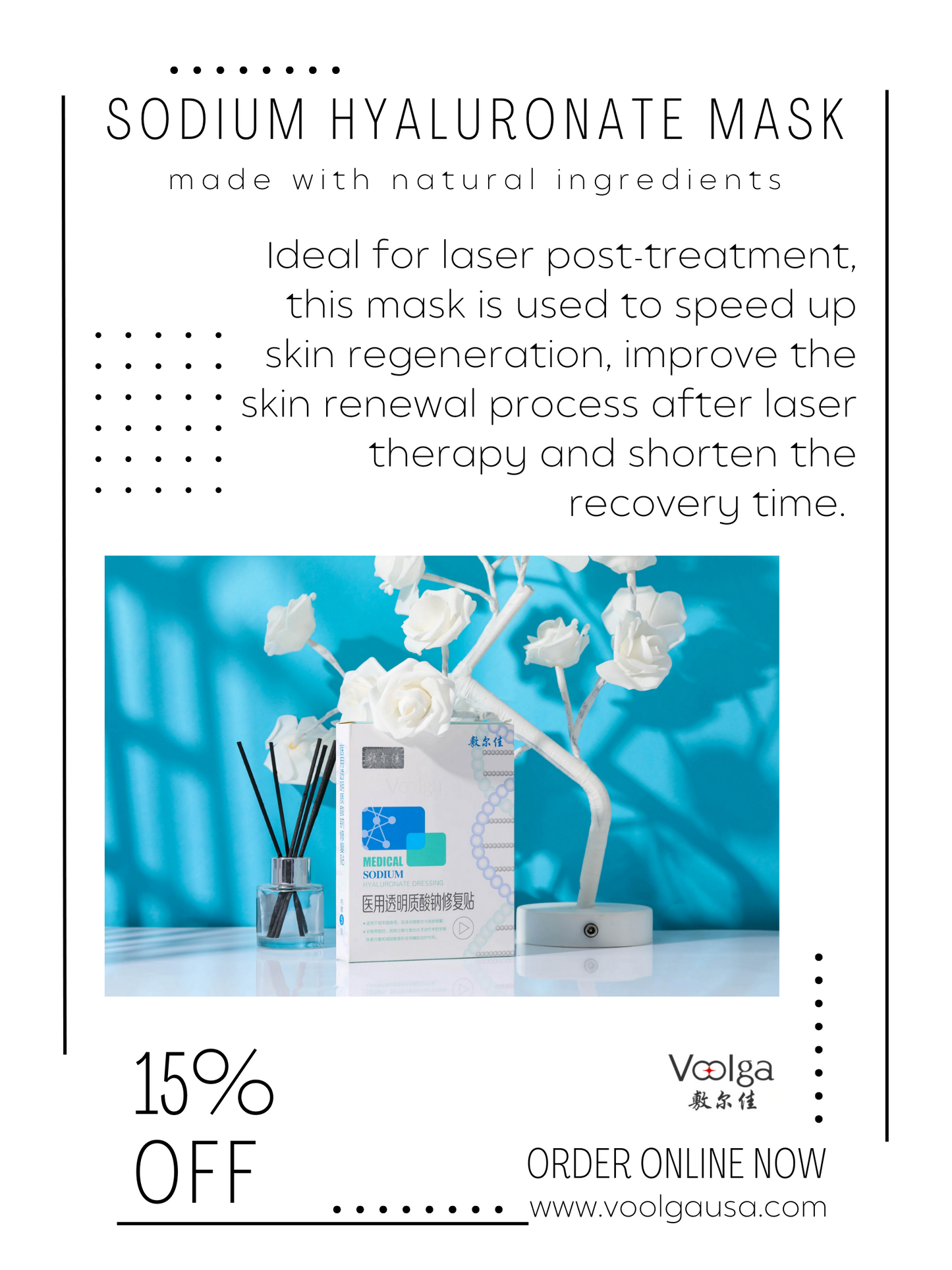 Voolga Medical Sodium Hyaluronate Dressing Repair Facial Mask(The White Mask)